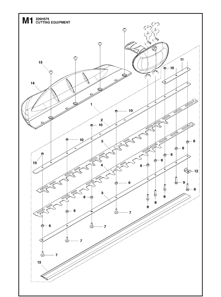Cutting Equipment 2 Diagram and Parts List for 226HS75S (967279602)(20150400001-Current) Husqvarna Hedge Trimmer