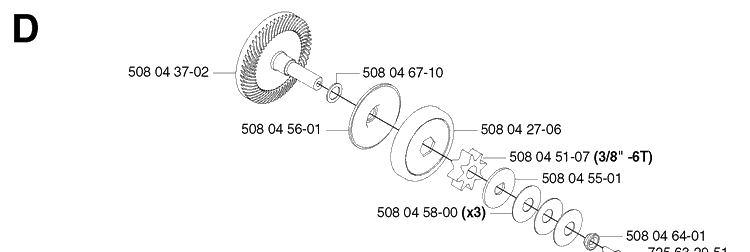 Clutch Diagram and Parts List for 318 20030100001-Current Husqvarna Chainsaw