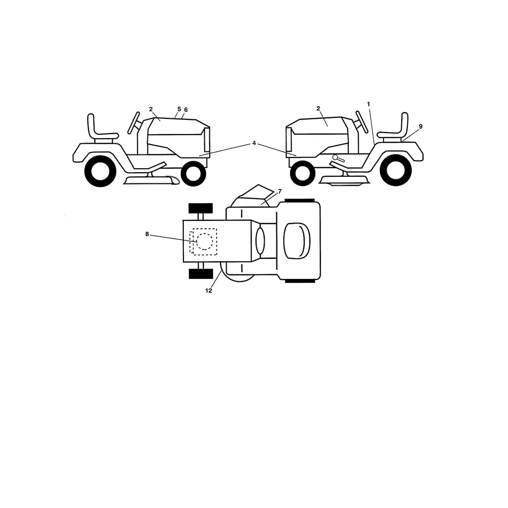 Decals Diagram and Parts List for YTH18542-960430172  Husqvarna Lawn Tractor