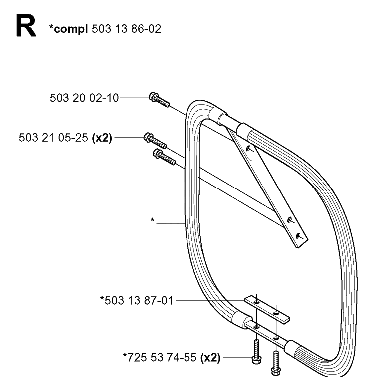 Handle 2 Diagram and Parts List for 3120 20013500001-Current Husqvarna Chainsaw