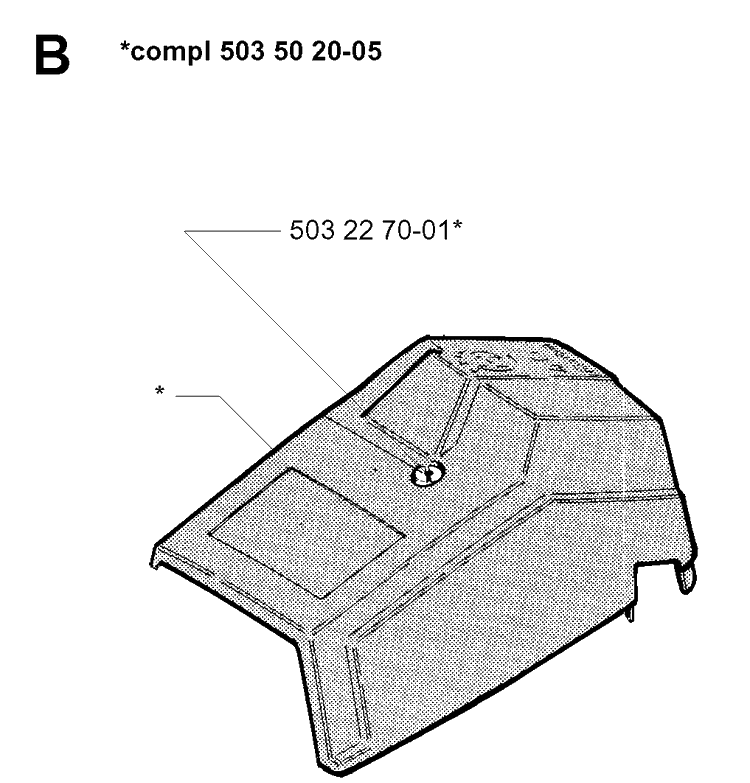 Cover Diagram and Parts List for 49 19960100001-19981800000 Husqvarna Chainsaw