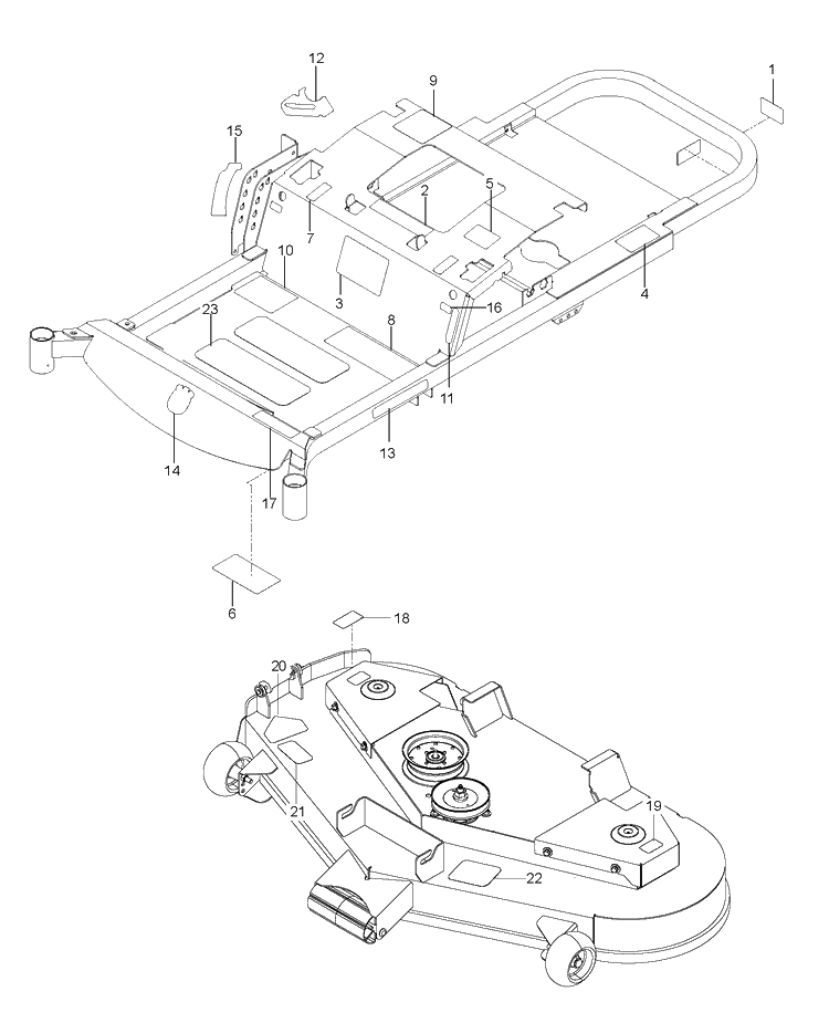 Decals Diagram and Parts List for RZ4219BF (96651480100)(2010-01) Husqvarna Lawn Mower