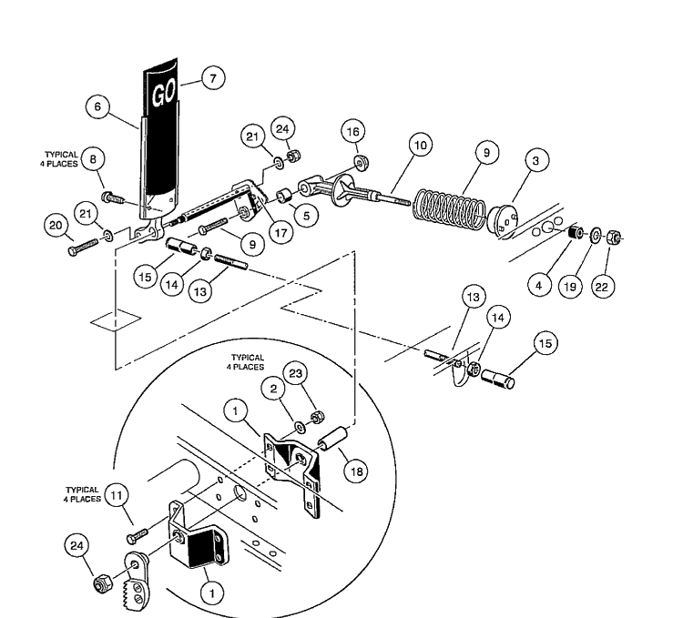 Accelerator Pedal Assembly Diagram and Parts List for HUV4210GXP 2005-06 Husqvarna Lawn Tractor