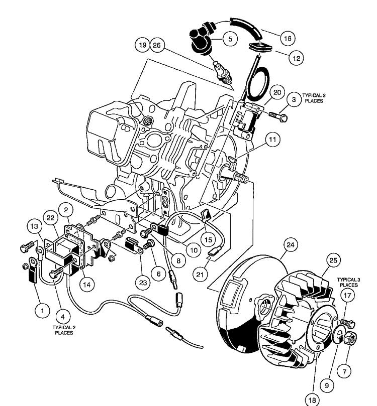 Fe290 Engine - Ignition Components And Flywheel Diagram and Parts List for HUV4210GXP 2005-06 Husqvarna Lawn Tractor