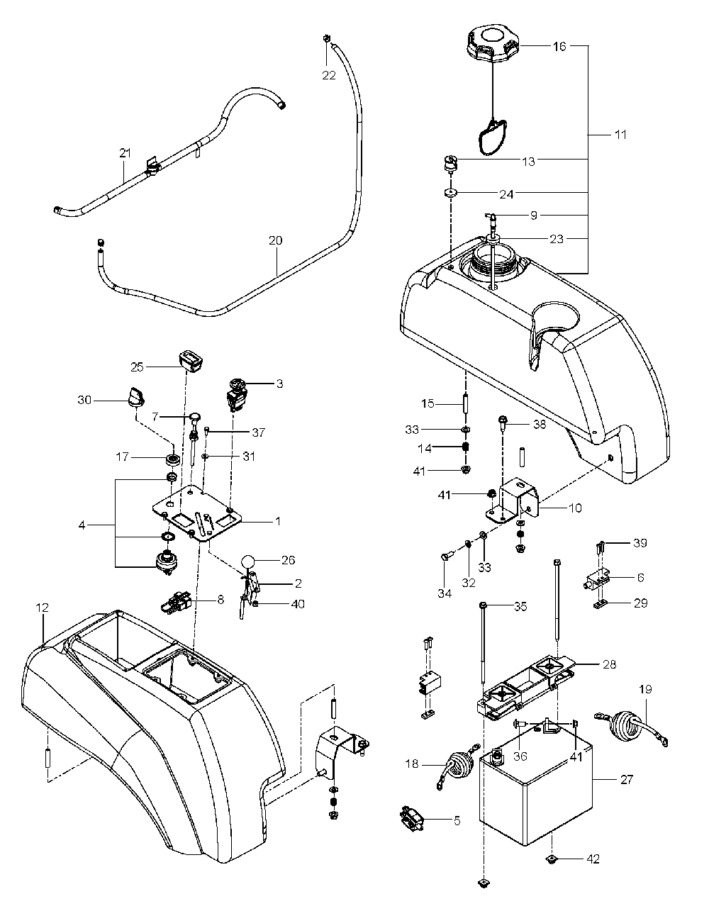 Ignition System Diagram and Parts List for MZ5226BF 966690503-00, 2012-07 Husqvarna Lawn Tractor