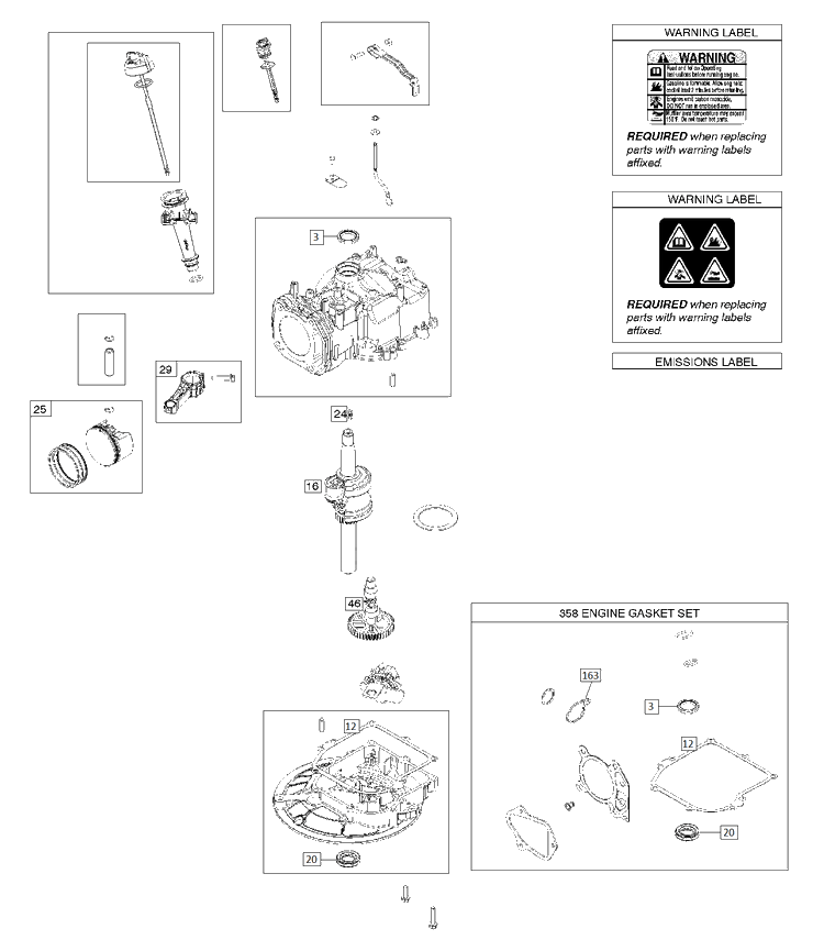 Cylinder Diagram and Parts List for 09P7020011H1 2017-01 Husqvarna Engine