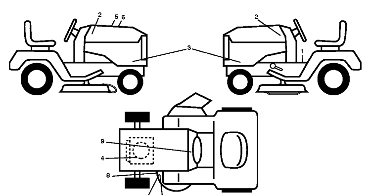 Decals Diagram and Parts List for YTH26V54 (96043011102)(2011-08) Husqvarna Lawn Tractor