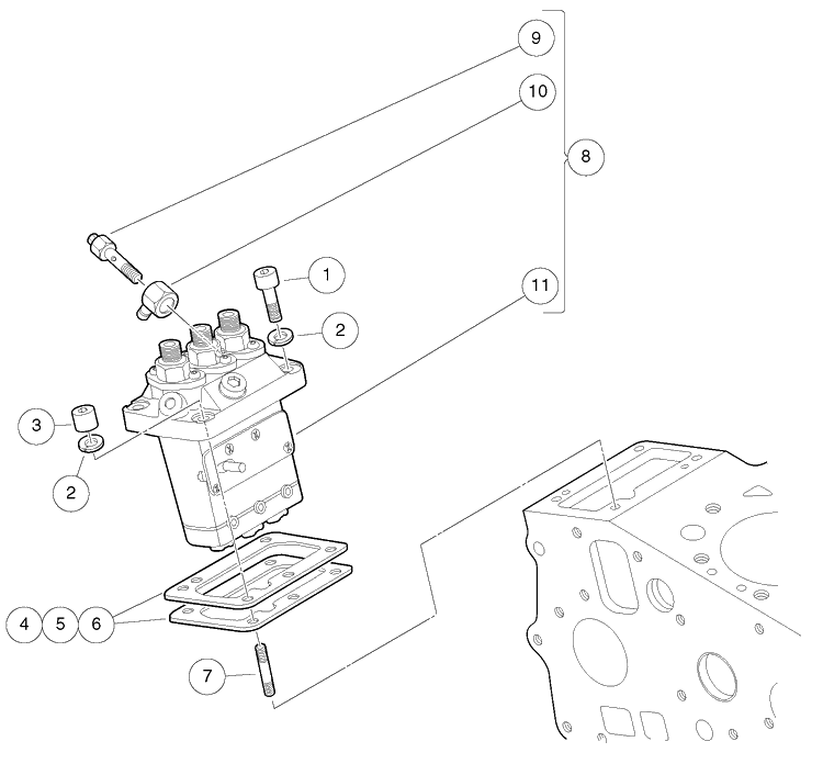 Injection Pump Diagram and Parts List for HUV4421GXP 2009 Husqvarna Lawn Tractor