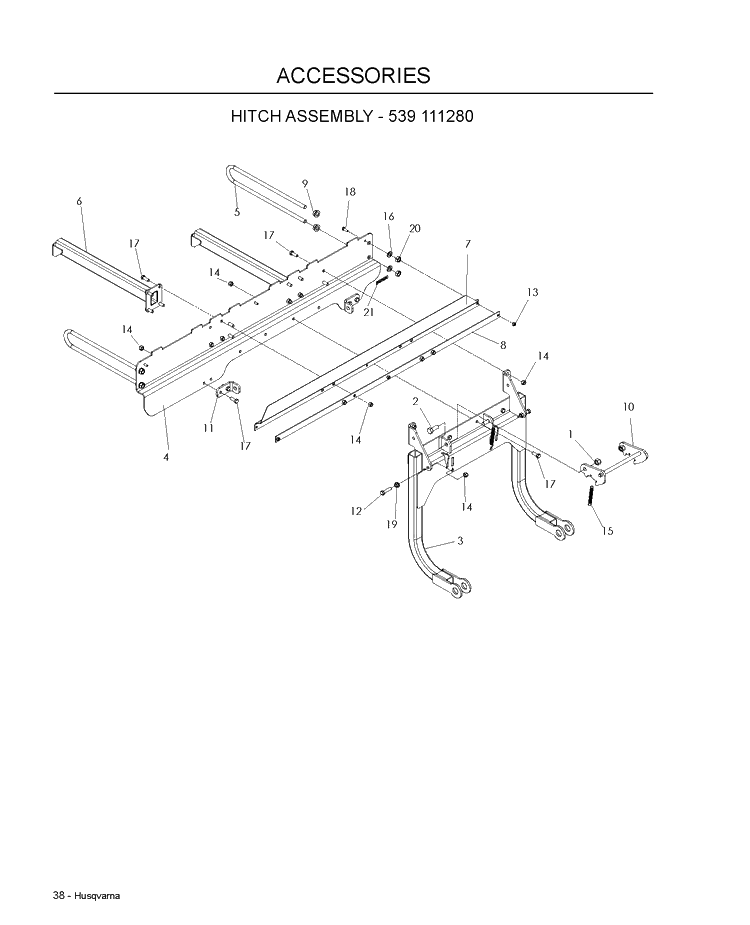 Accessories 6 Diagram and Parts List for LZF5227 (966956701)(2009-07) Husqvarna Lawn Mower