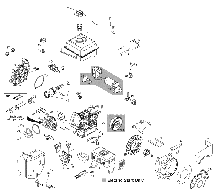 Engine Diagram and Parts List for 1827SB (961930047)(2009-07) Husqvarna Snow Blower