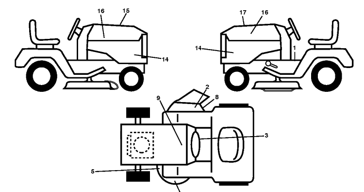 Decals Diagram and Parts List for LGT2654 (96045005000)(2013-09) Husqvarna Lawn Tractor