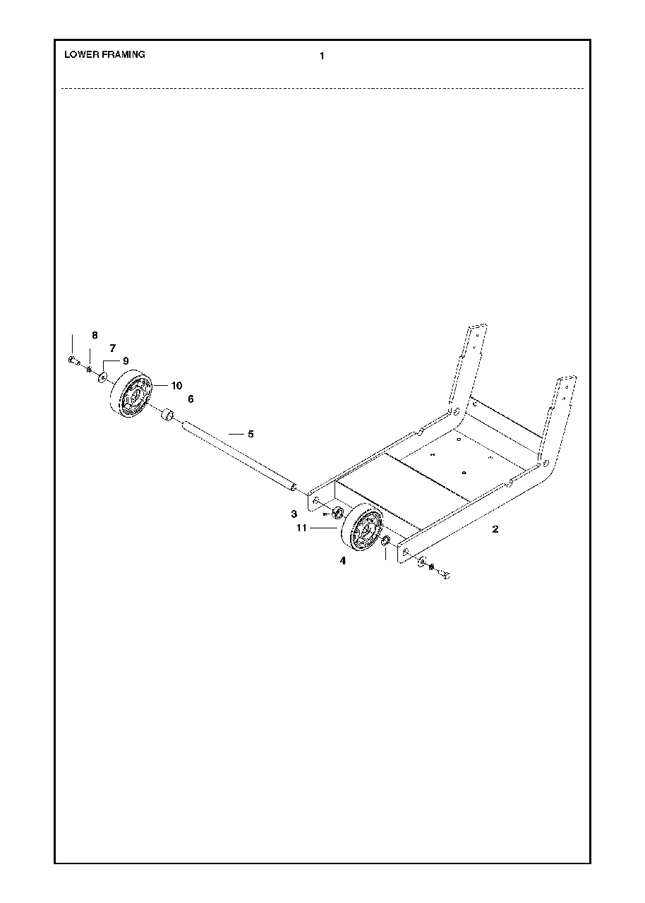 Lower Framing Diagram and Parts List for FS520 (FS 524)(2011-02) Husqvarna Circular Saw