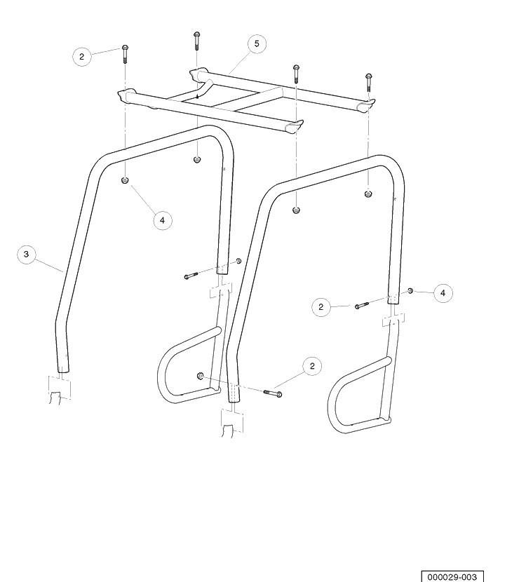 Rops Diagram and Parts List for HUV4421DXP 2006-11 Husqvarna Lawn Tractor