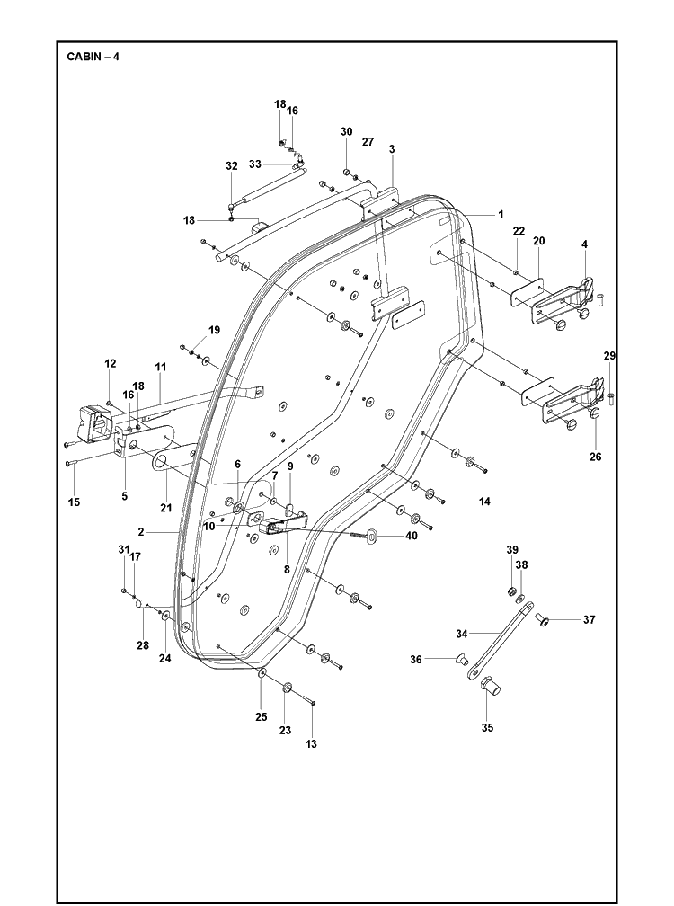 Cabin 3 Diagram and Parts List for P525  Husqvarna Lawn Mower
