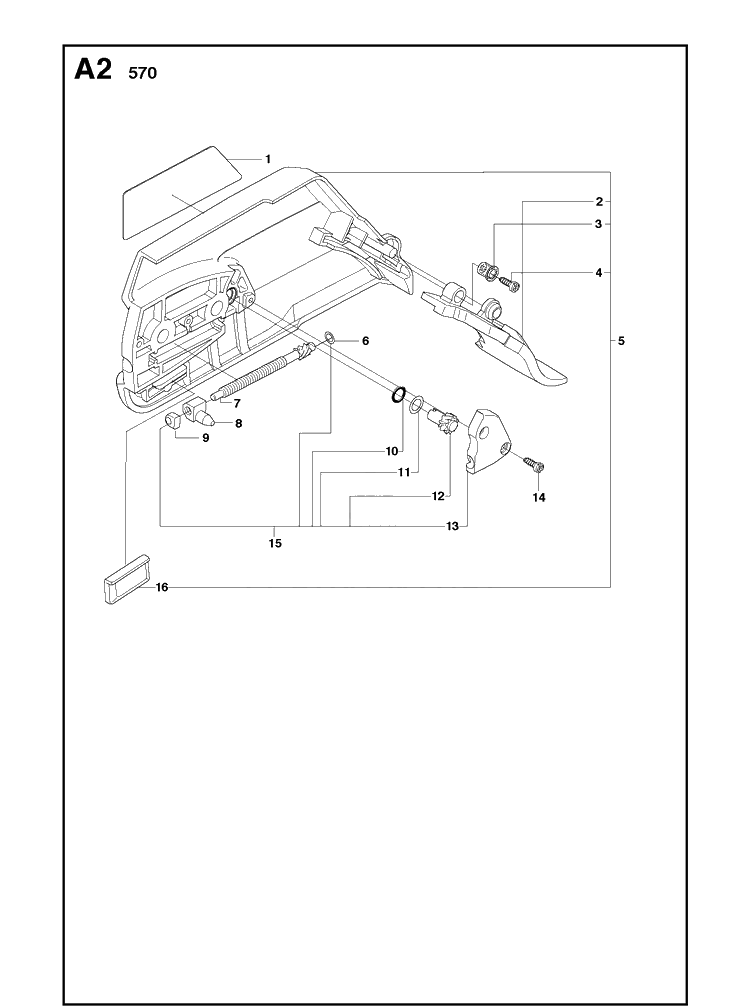 Clutch Cover 2 Diagram and Parts List for 570 (570 EPA)(20090100001-Current) Husqvarna Chainsaw