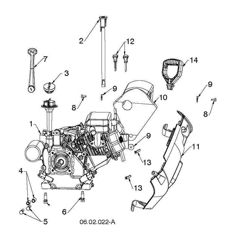 Engine Diagram and Parts List for ST111 (96183000204)(2018-03) Husqvarna Snow Blower
