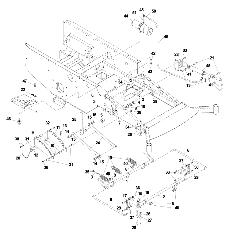 Deck Lift Power Diagram and Parts List for BZ6134D (968999214)(2003-03) Husqvarna Lawn Mower