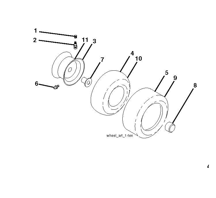 Wheels And Tires Diagram and Parts List for YTH2246 2018 Husqvarna Lawn Tractor