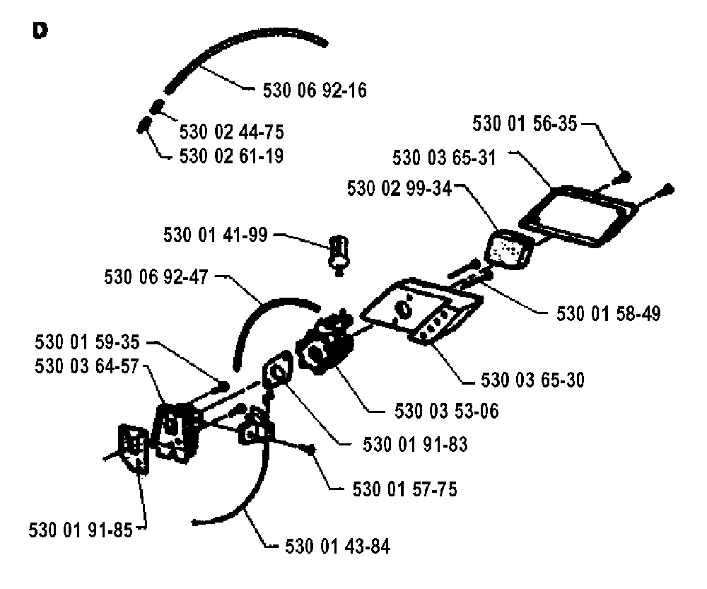 Carburetor And Air Filter Diagram and Parts List for 18H 19941400001-19953200000 Husqvarna Trimmer