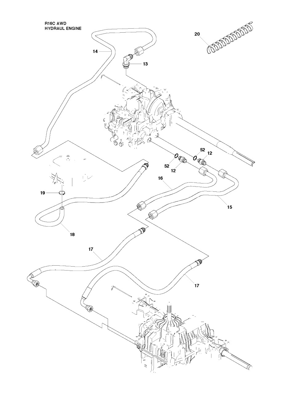 Engine Diagram and Parts List for R16CAWD (966830301)(2010-07) Husqvarna Lawn Tractor