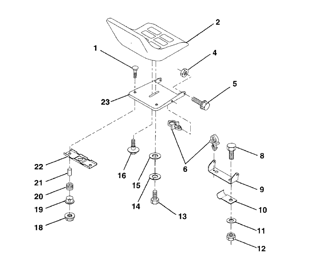 Seat Diagram and Parts List for LR120 (954000602-A)(1993-10) Husqvarna Lawn Tractor