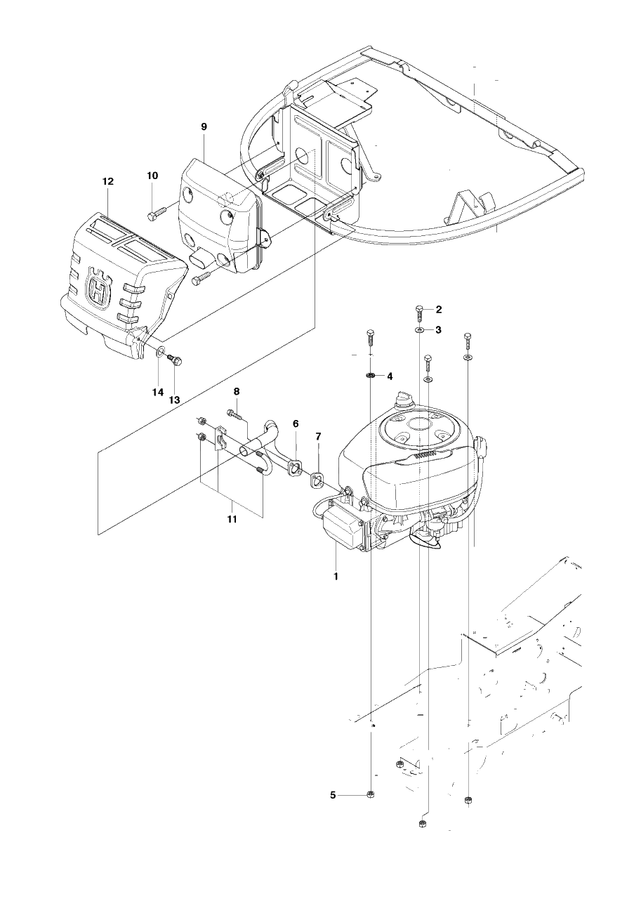 Engine Diagram and Parts List for R18AWD (966414101)(2010-07) Husqvarna Lawn Tractor