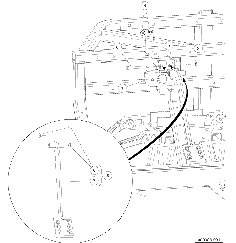 Brake Pedal Assembly Diagram and Parts List for HUV4421GXP 2009 Husqvarna Lawn Tractor
