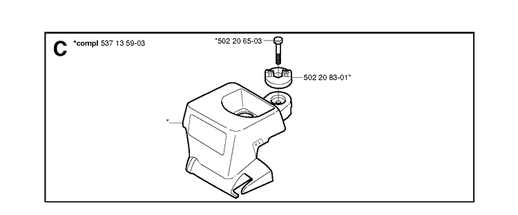 Filter Cover Diagram and Parts List for 336 20034000001-20040100000 Husqvarna Chainsaw