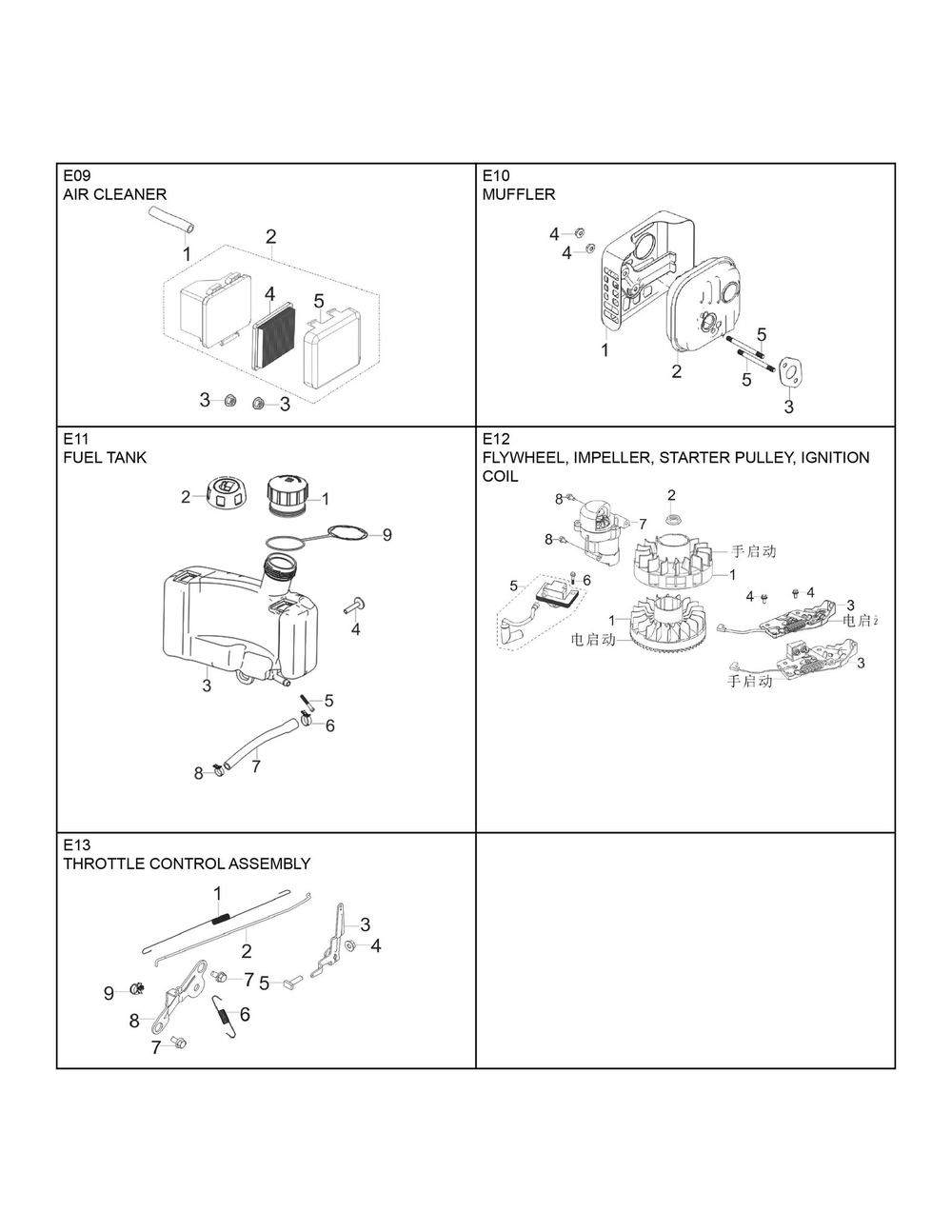Engine Rato Rv175 Diagram and Parts List for RV175  Husqvarna Engine