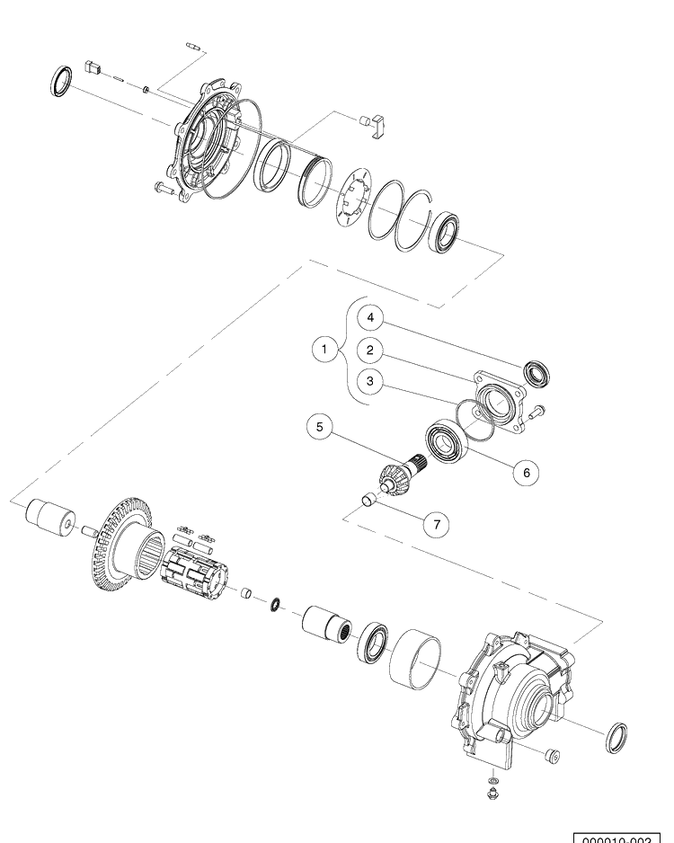 Front Differential (Input Components) Diagram and Parts List for HUV4421GXP 2009 Husqvarna Lawn Tractor