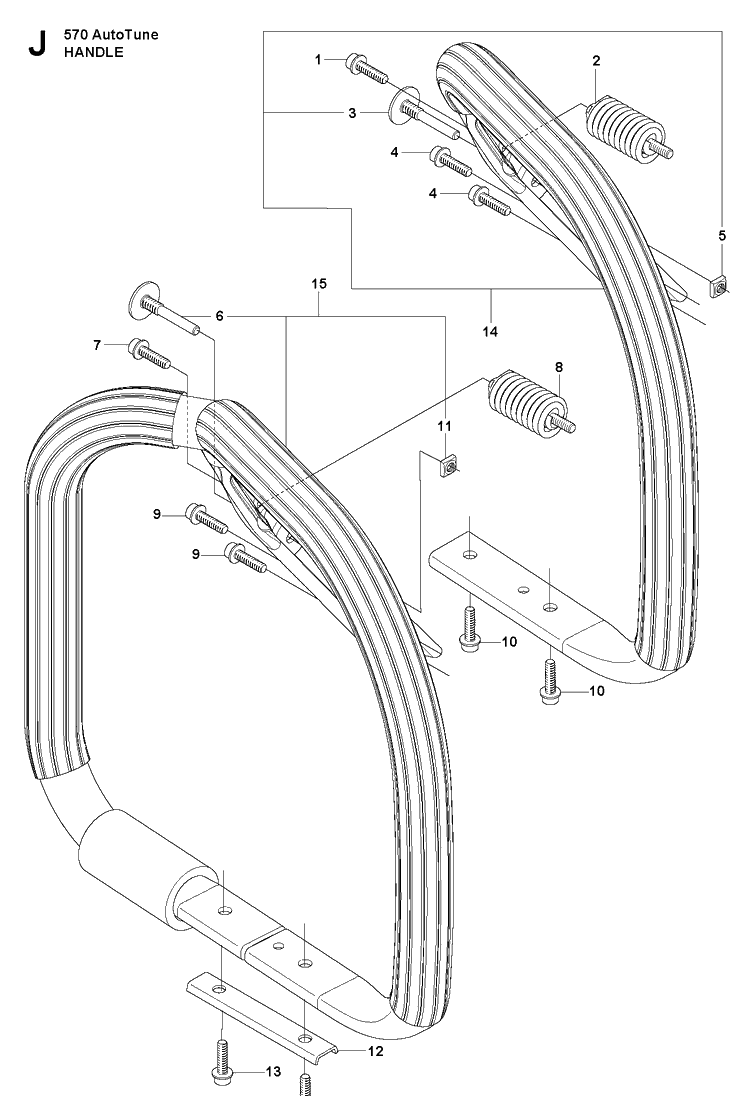 Handle Diagram and Parts List for 570 2013-03 Husqvarna Chainsaw
