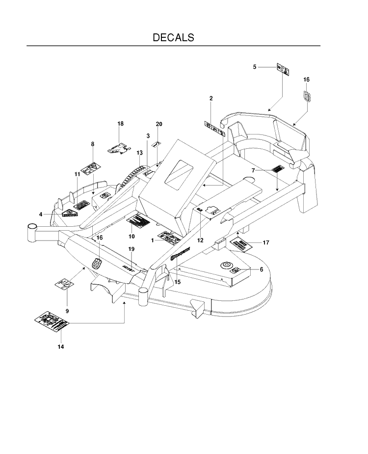 Decals Diagram and Parts List for MZ28ZTBF (96666370101)(2012-03) Husqvarna Lawn Mower