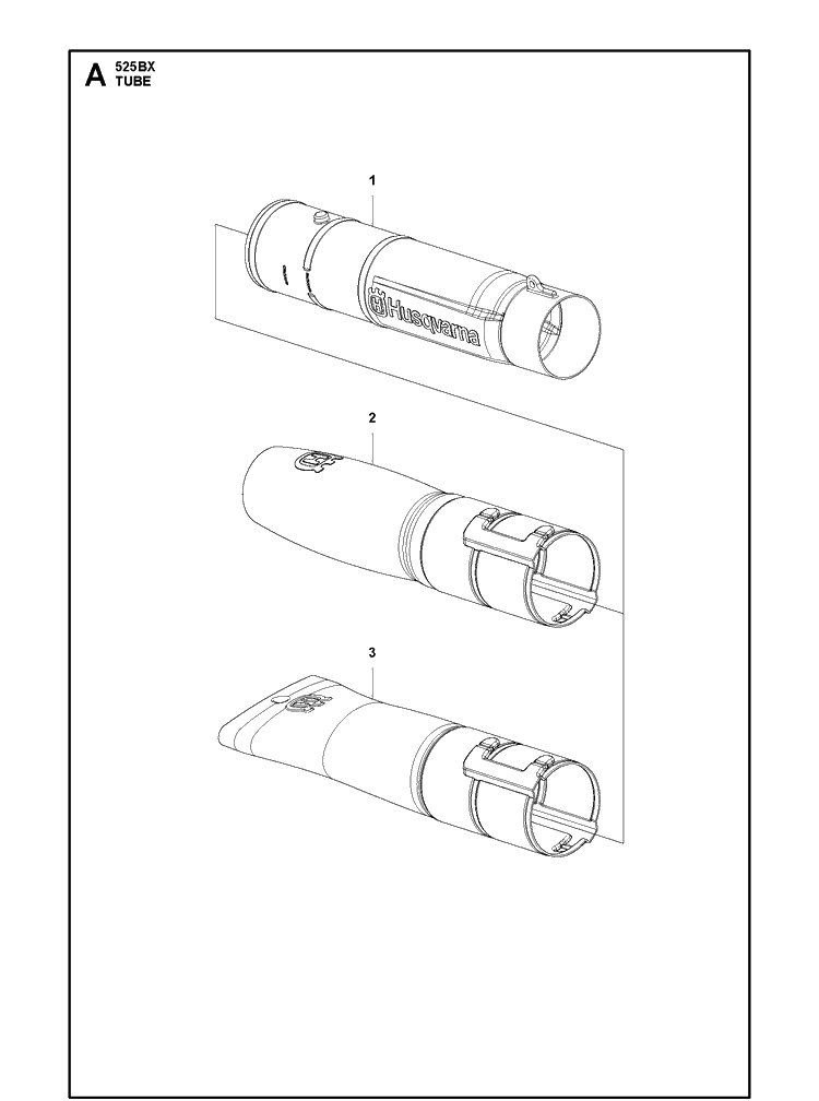 Tube Diagram and Parts List for 525BX  Husqvarna Leaf Blower / Vacuum
