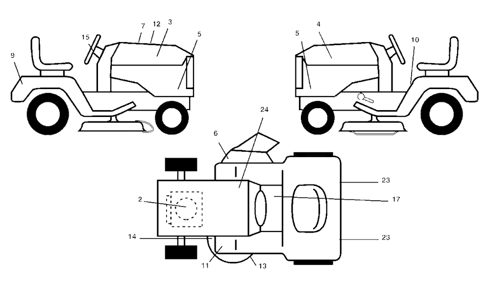 Decals Diagram and Parts List for GTH2254XP (954571229-A)(2004-08) Husqvarna Lawn Tractor