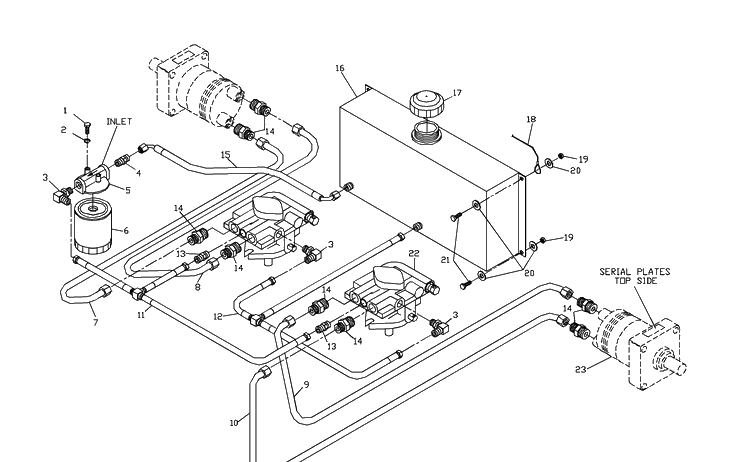 Hydraulic Assembly Diagram and Parts List for ZTHKW4218 2000-05 Husqvarna Lawn Mower