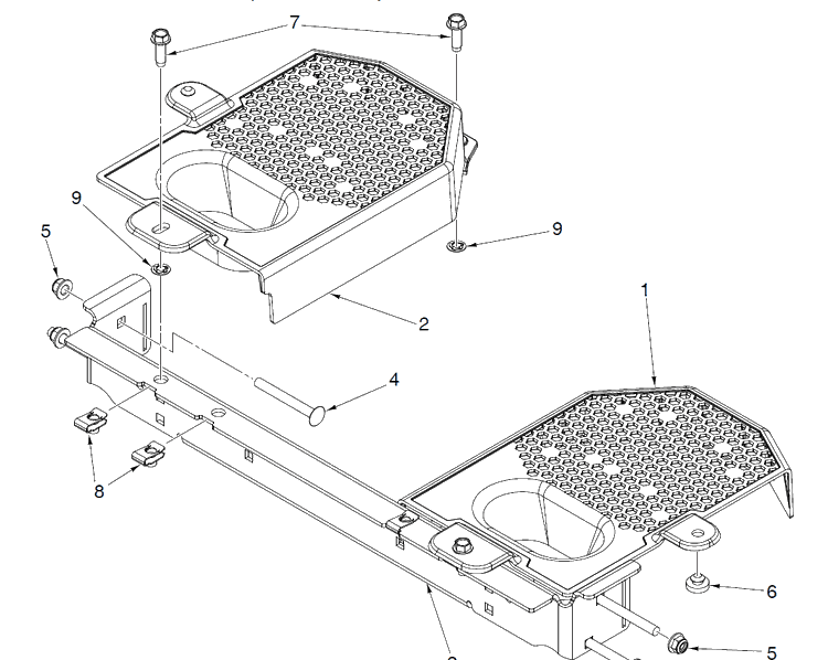 Cross Member And Fan Covers Diagram and Parts List for Z454 (96798470101)(2020-04) Husqvarna Lawn Mower