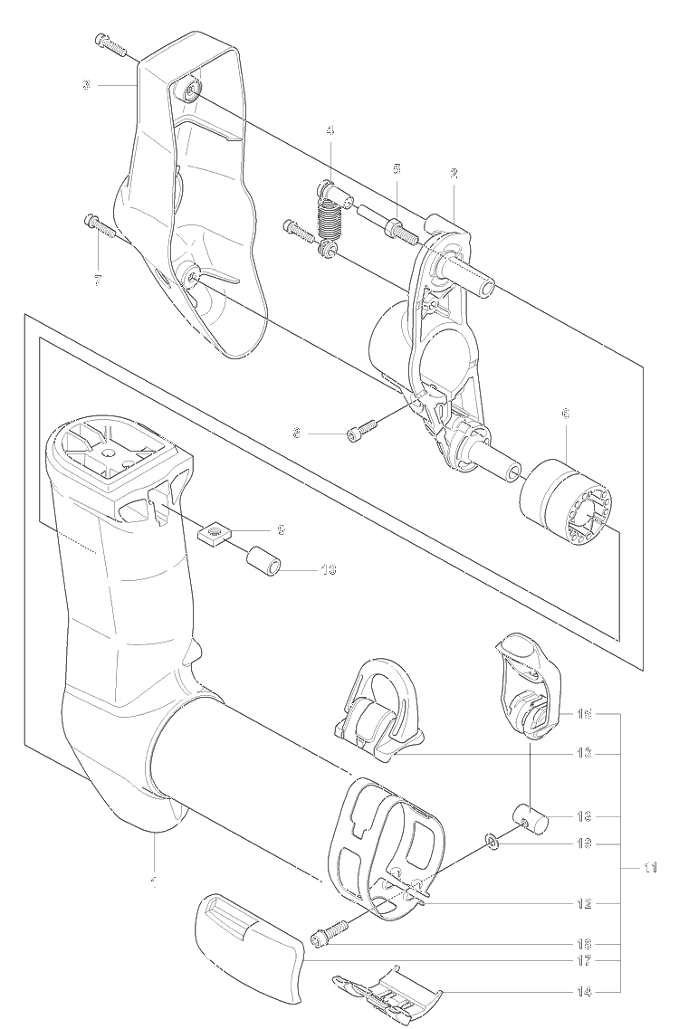 Handle Bar Support / Avs / 355 R Diagram and Parts List for 355 2007-07 Husqvarna Brush Cutter