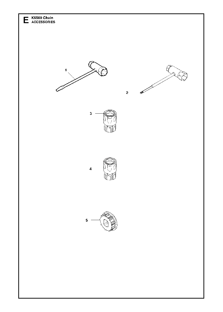 Accessories Diagram and Parts List for K6500CHAIN 2015-03 Husqvarna Circular Saw