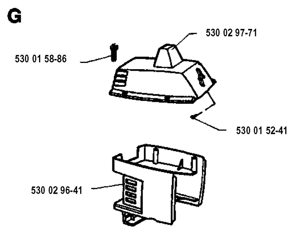 Cover Diagram and Parts List for 23LC 19931800001 & Above Husqvarna Trimmer