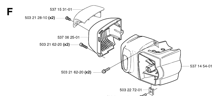 Cover Diagram and Parts List for 326HS99 (X-SERIES)(20020100001-20030100000) Husqvarna Hedge Trimmer