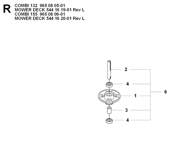 Mower Deck / Cutting Deck 3 Diagram and Parts List for PT26D (965160601)(2008-03) Husqvarna Lawn Mower