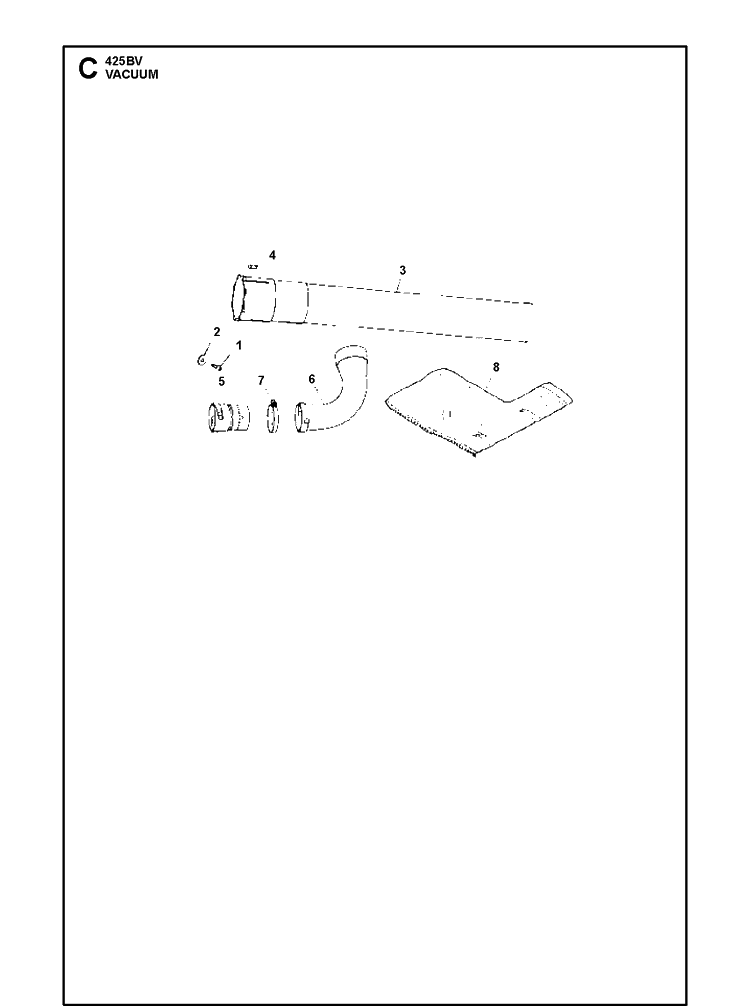 Vacuum Assembly Diagram and Parts List for 425BVS 2012-05 Husqvarna Leaf Blower / Vacuum