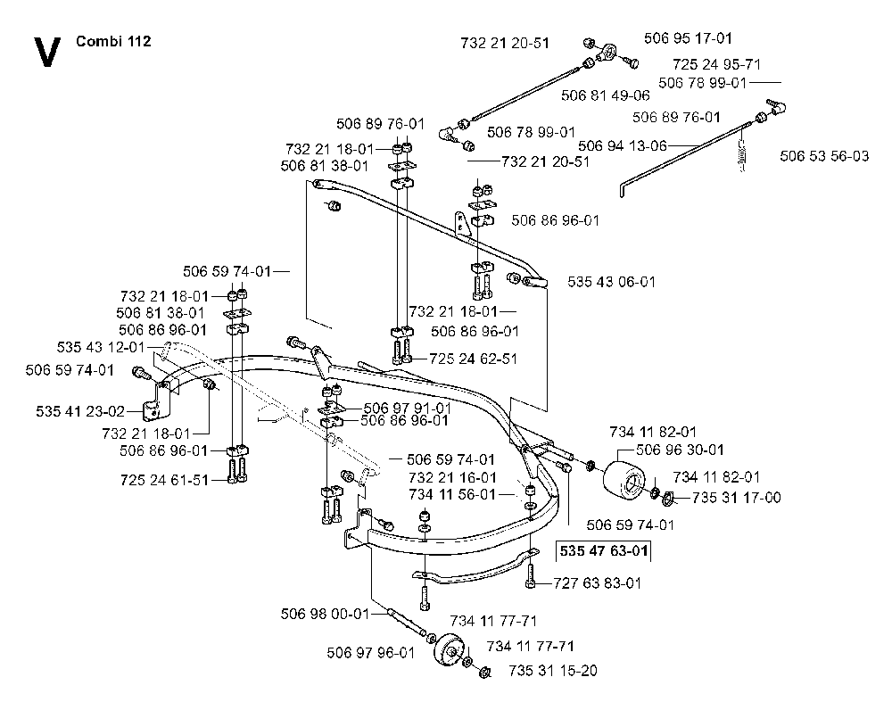 Protection Frame Diagram and Parts List for RIDERPRO18 (953521901)(2004-01) Husqvarna Lawn Tractor