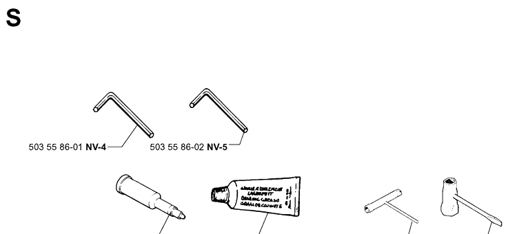 Accessories Diagram and Parts List for 3120 20000600001-20013500000 Husqvarna Chainsaw