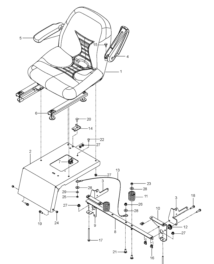 Seat Diagram and Parts List for MZ5226 (96669050300)(2012-07) Husqvarna Lawn Mower