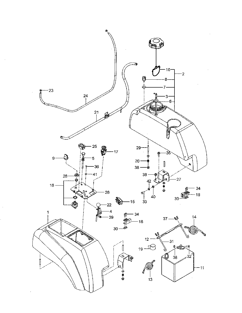 Ignition system Diagram and Parts List for 967334101-00  Husqvarna Lawn Mower