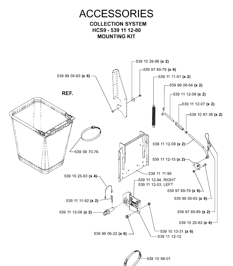 Accessories 6 Diagram and Parts List for 539111280 2005-08 Husqvarna Lawn Tractor Accessories