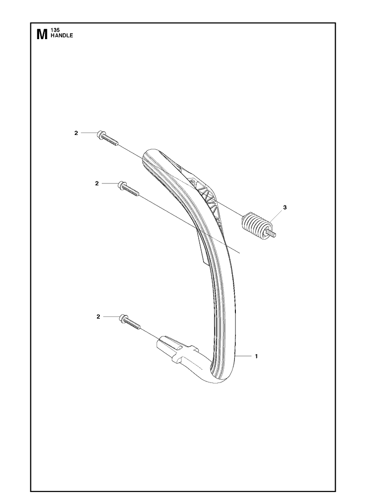 Handle Diagram and Parts List for 135E  Husqvarna Chainsaw