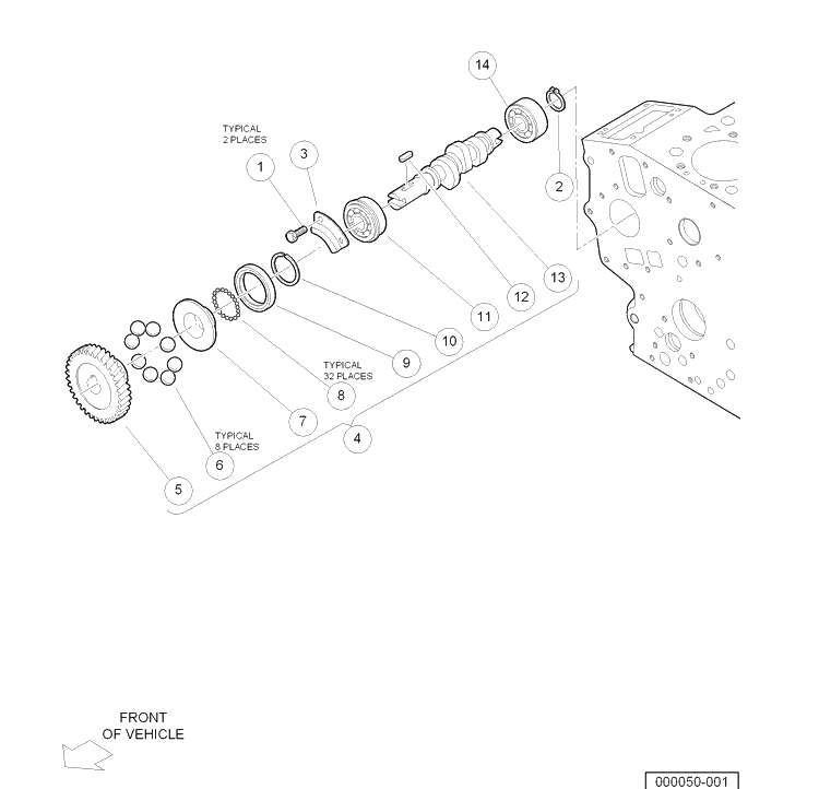 Shaft Diagram and Parts List for HUV4421DXP 2006-11 Husqvarna Lawn Tractor