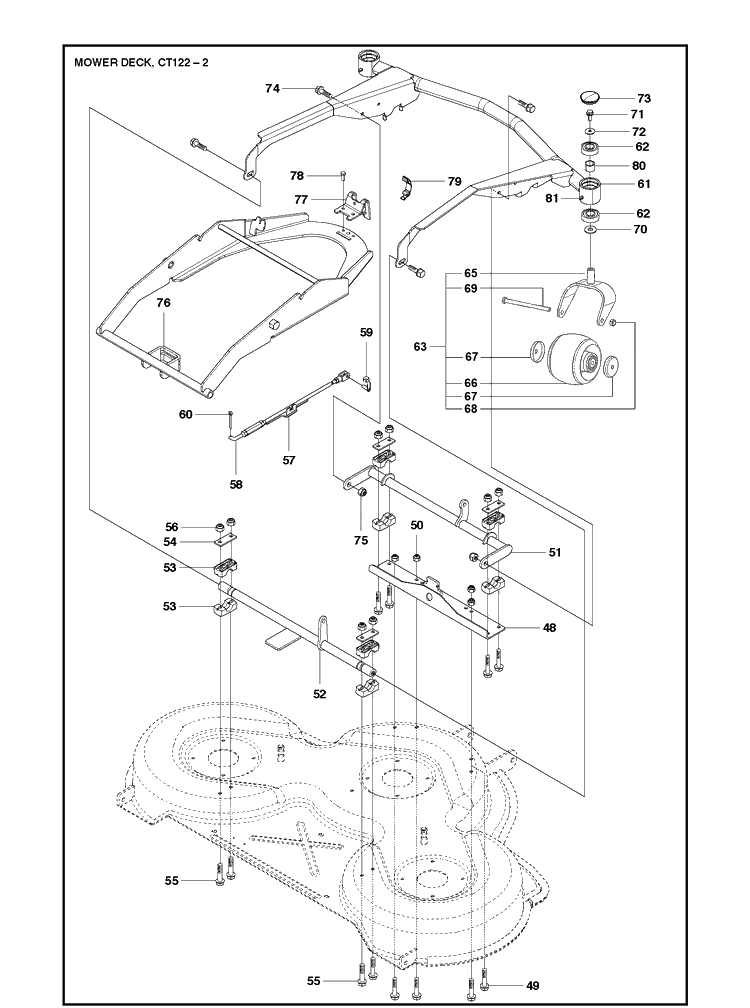 48 Inch/122cm Cutting Deck 3 Diagram and Parts List for P524EFI (967848101)(2018-07) Husqvarna Lawn Mower